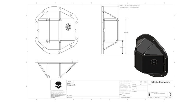 Load image into Gallery viewer, Dana 44 Differential Cover -  Differential Covers - Ballistic Fabrication
